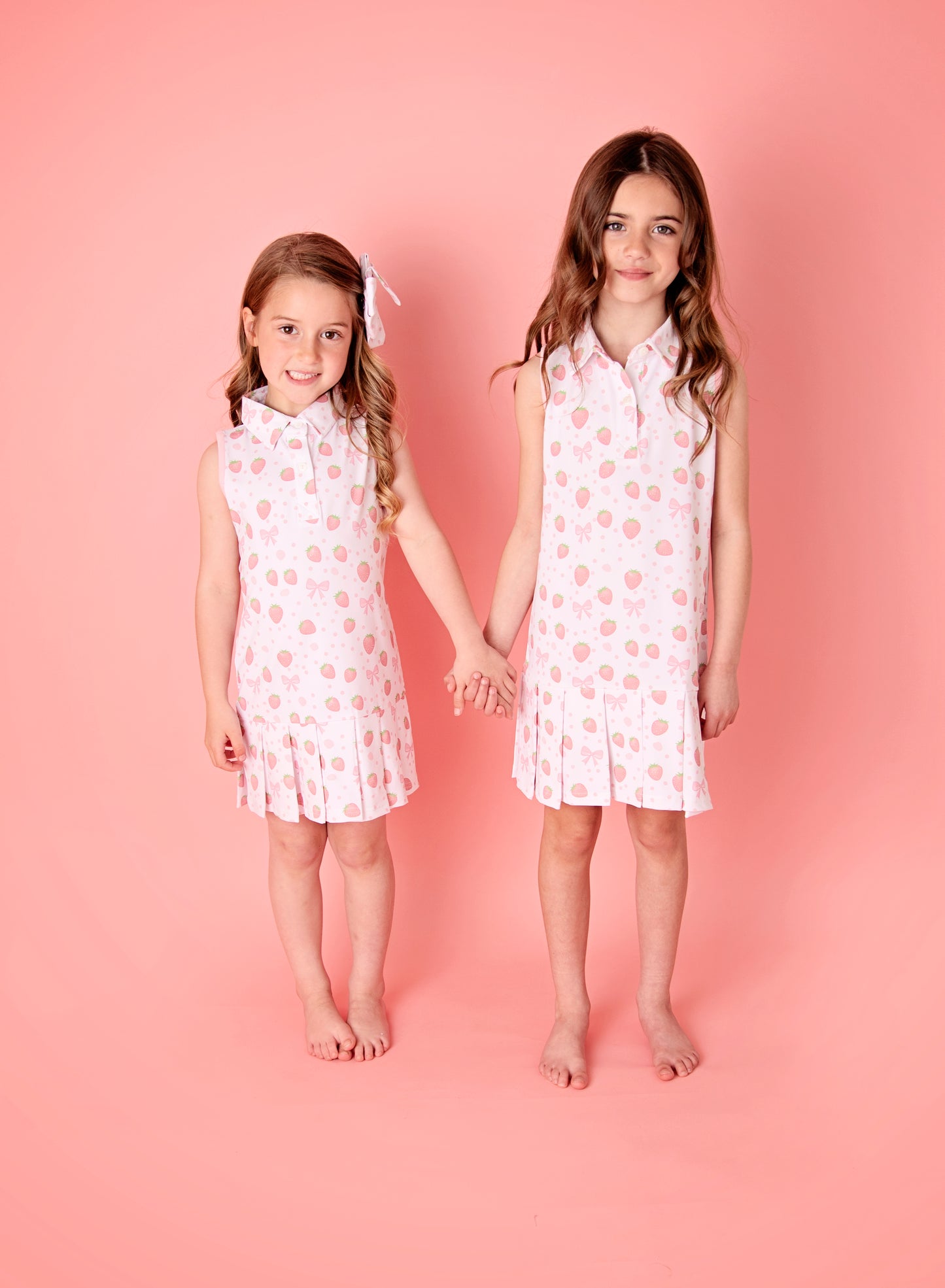 PRE ORDER Girls strawberry bow tennis dress