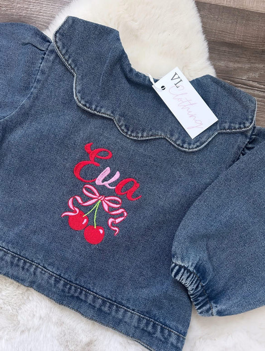 Cherry design Denim Jacket