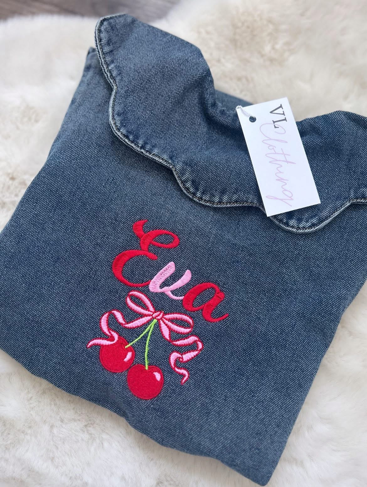 Cherry design Denim Jacket