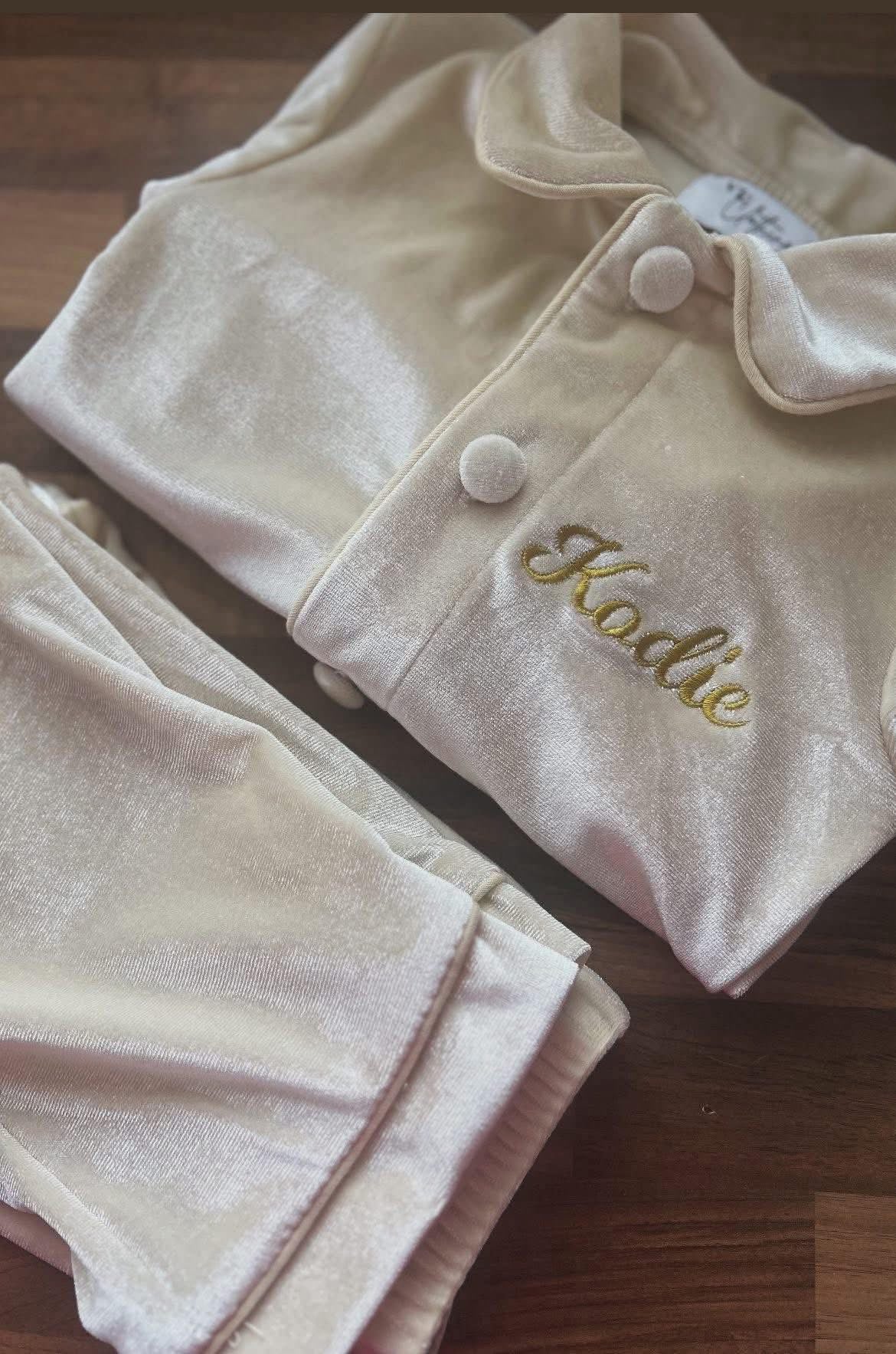 NO EMBROIDERY boys velvet pyjamas