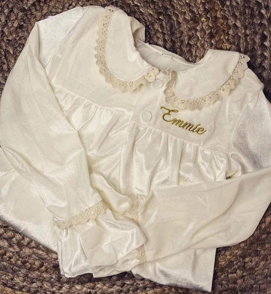 PRE ORDER Cream/gold velvet nightdress