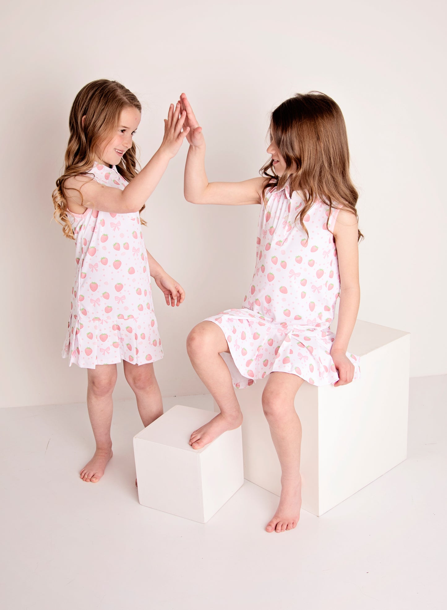 PRE ORDER Girls strawberry bow tennis dress