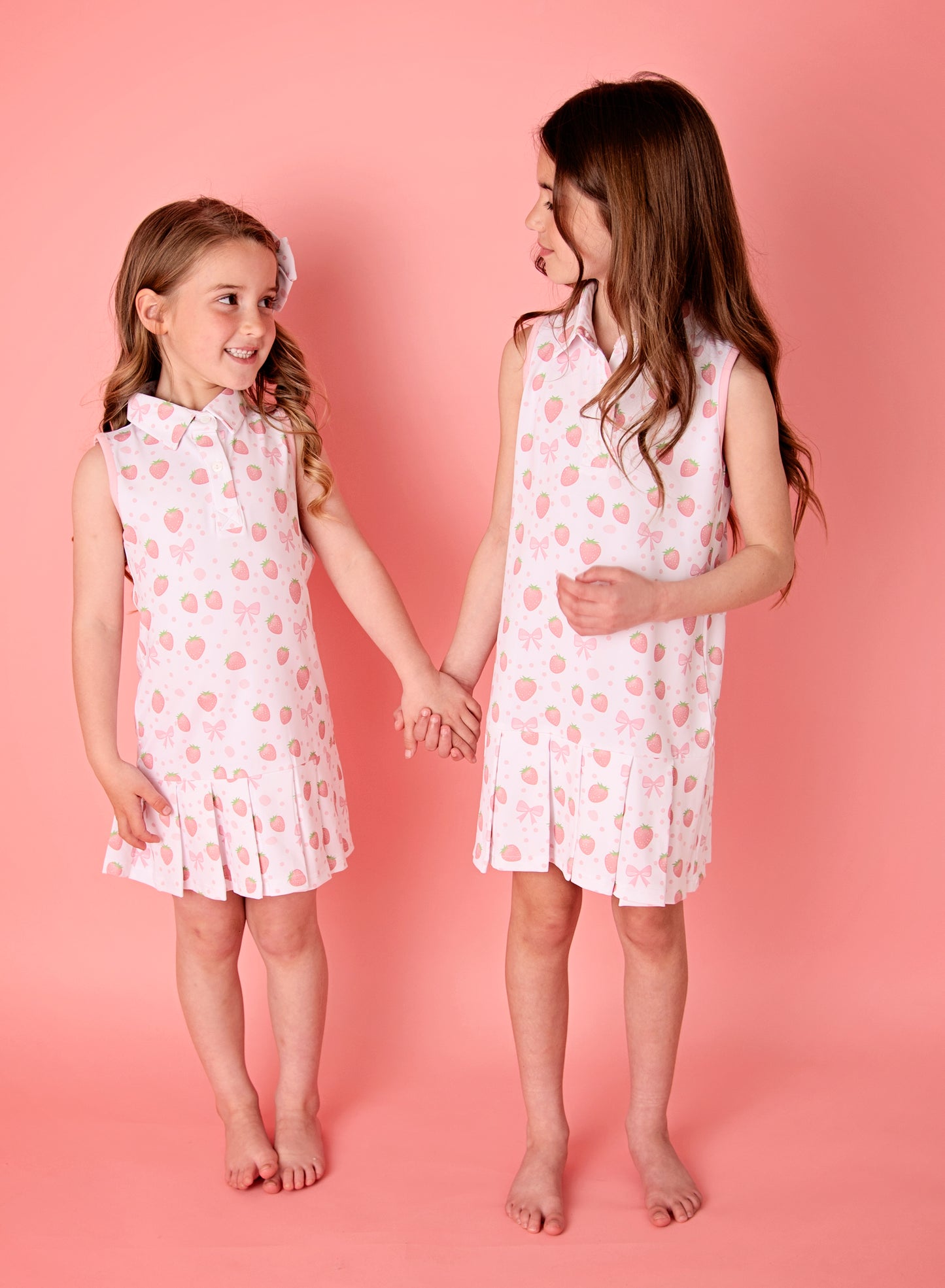 PRE ORDER Girls strawberry bow tennis dress