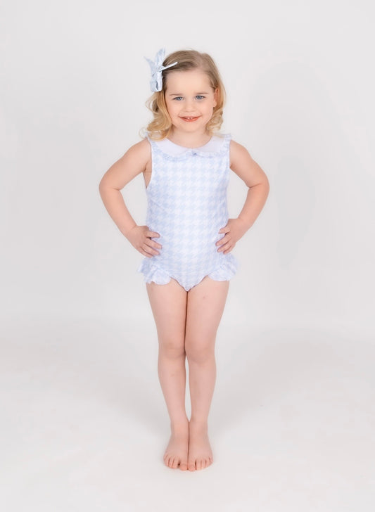 Girls Houndstooth Swimsuit