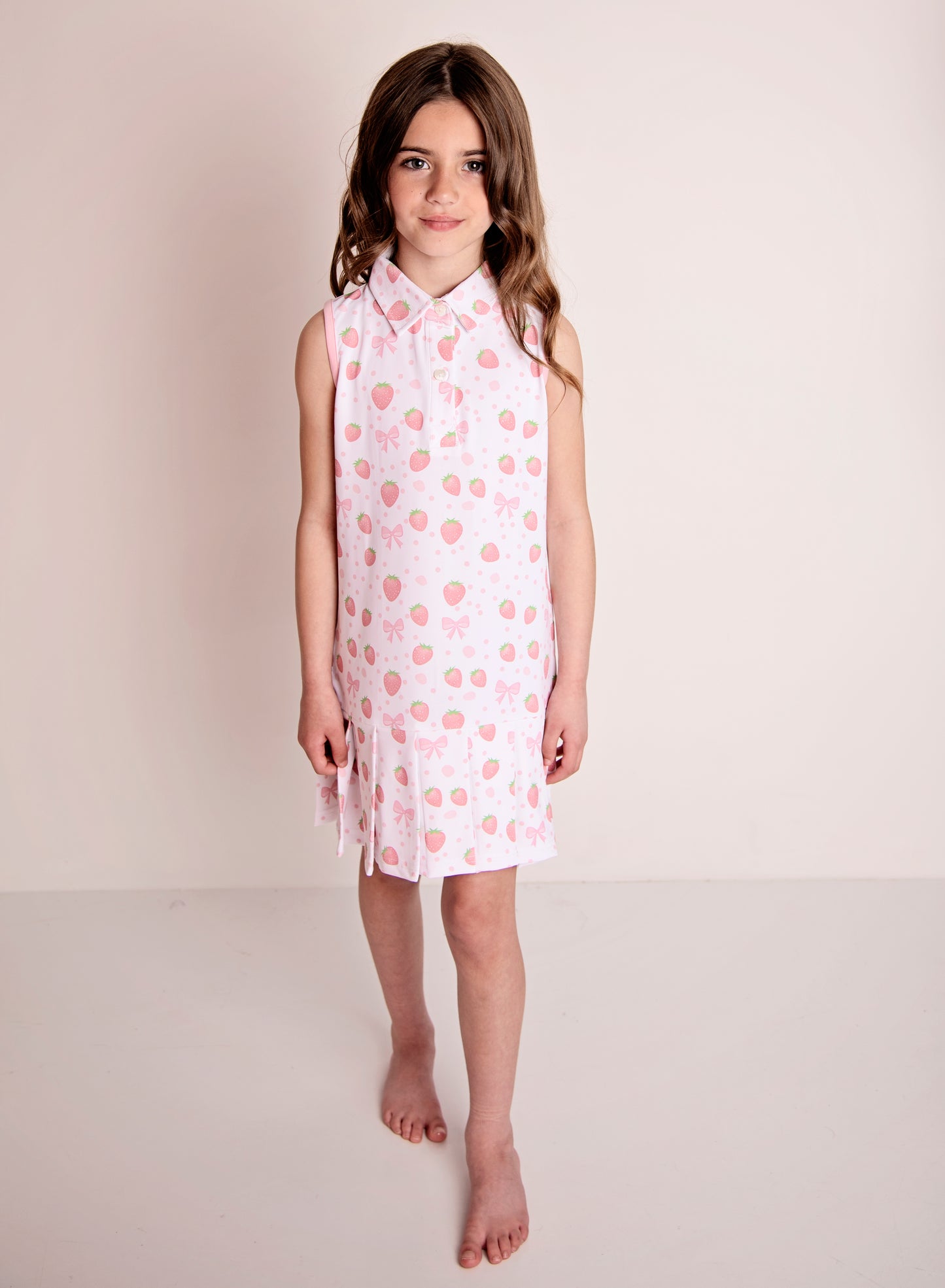 PRE ORDER Girls strawberry bow tennis dress
