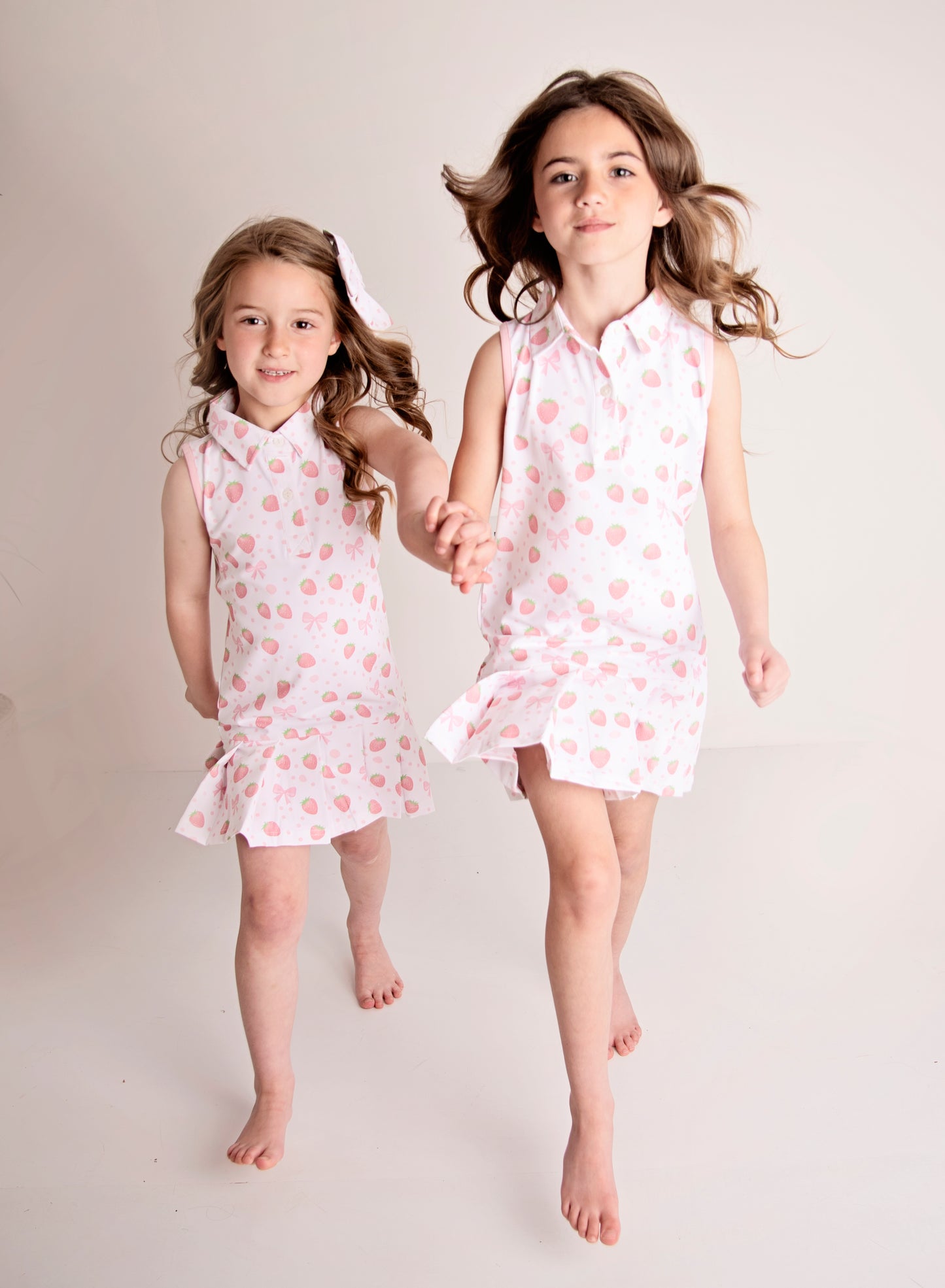 PRE ORDER Girls strawberry bow tennis dress