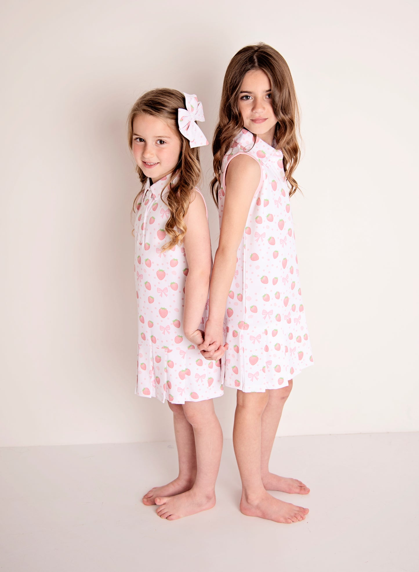PRE ORDER Girls strawberry bow tennis dress