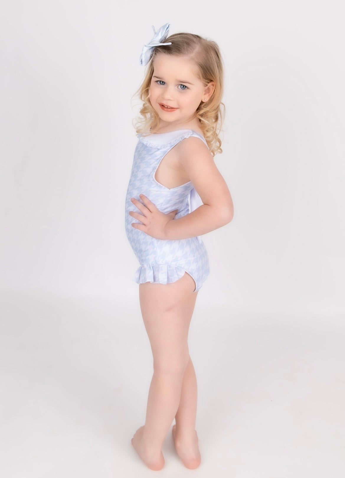 Girls Houndstooth Swimsuit