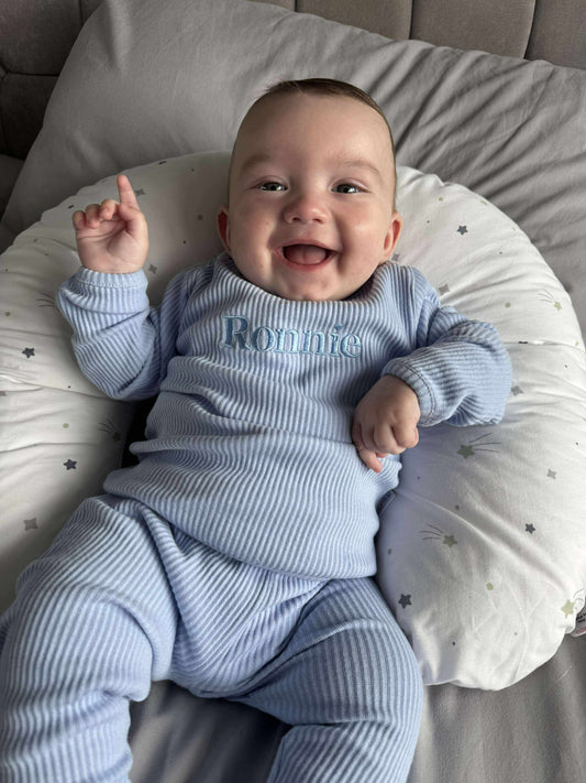 Baby blue ribbed lounge wear