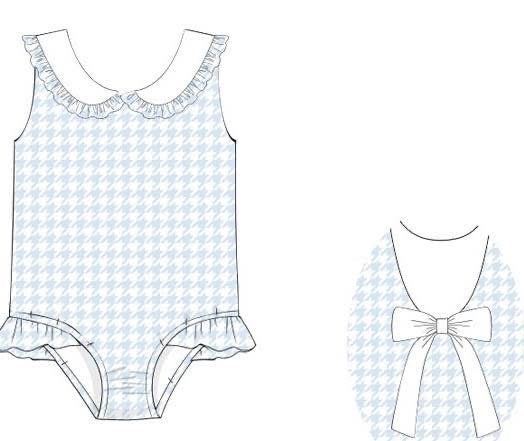 PRE ORDER Girls Houndstooth Swimsuit