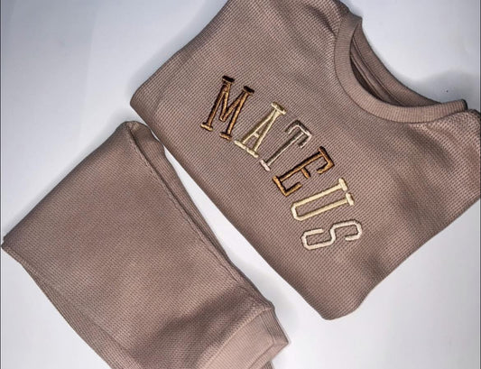 Waffle Knit lounge set