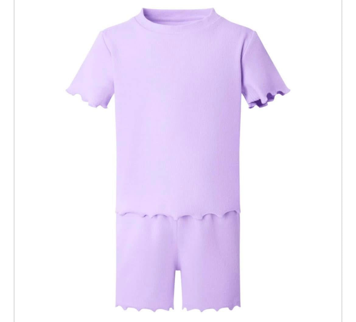 Girls ribbed short sets
