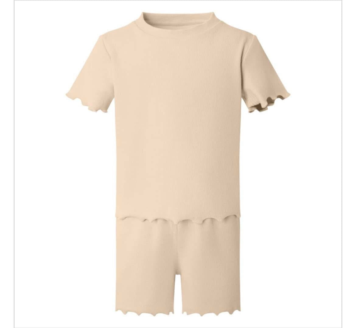 Girls ribbed short sets