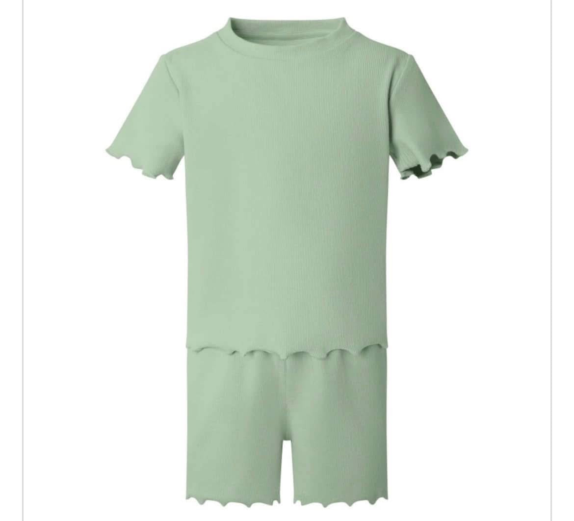 Girls ribbed short sets