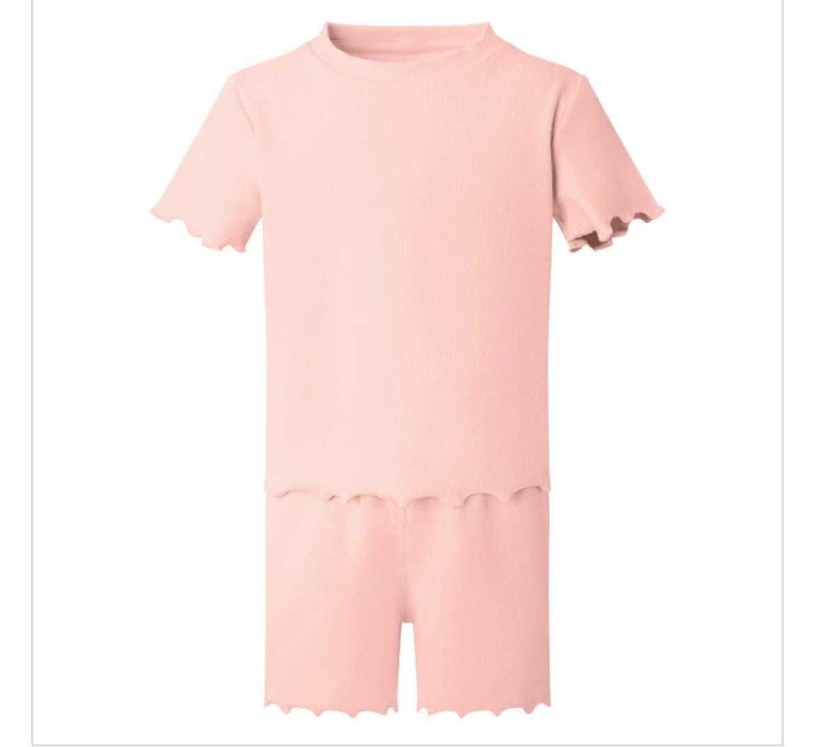 Girls ribbed short sets