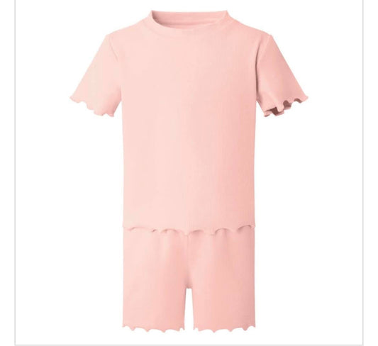 Girls ribbed short sets