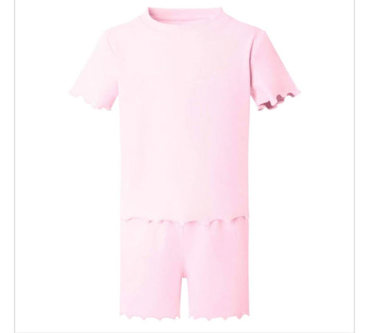 Girls ribbed short sets