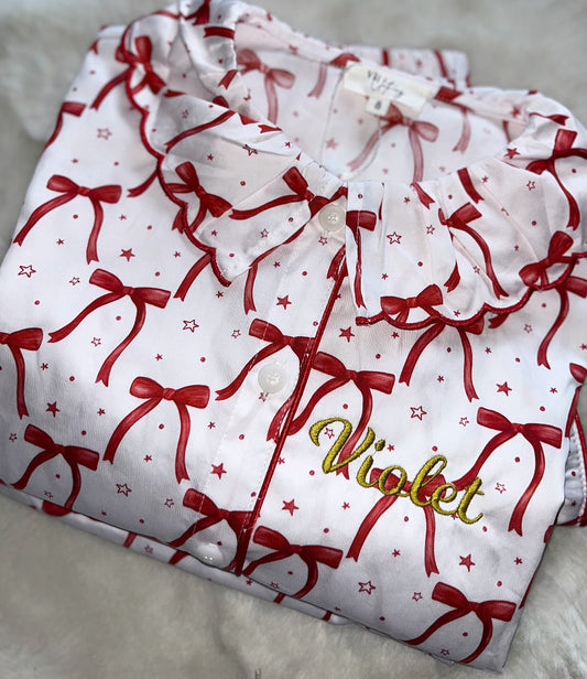 Pre order bow print pyjamas