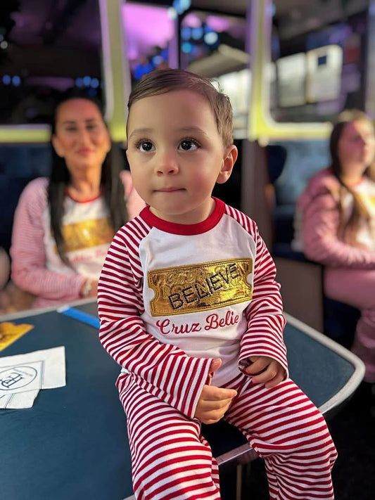 Children’s Striped Believe Pyjamas