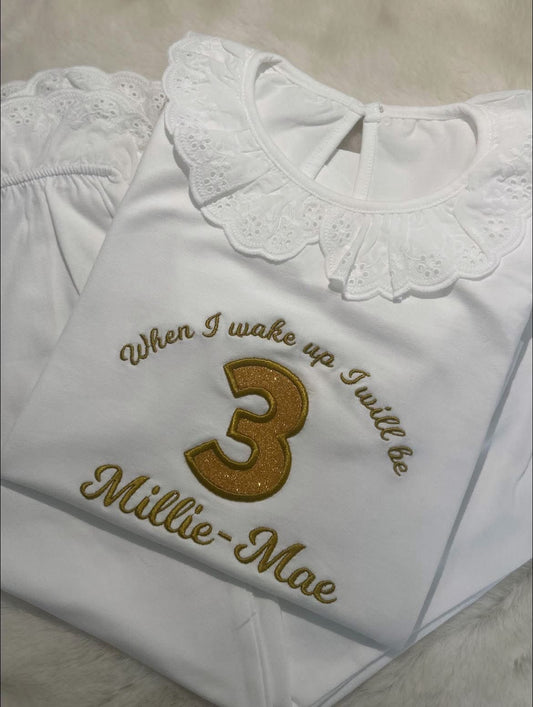 White Frilly Pyjamas